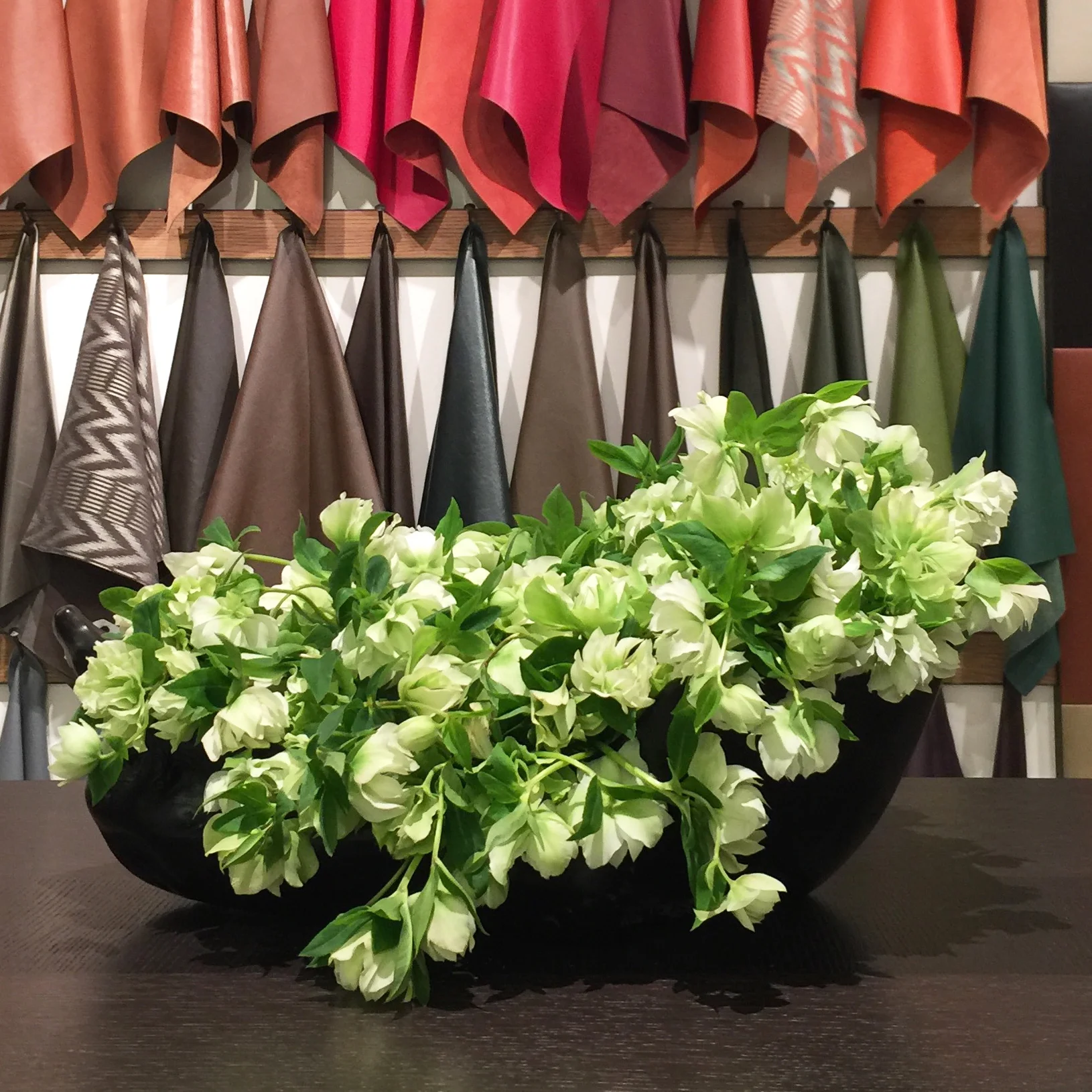 Hellebores in a low vessel