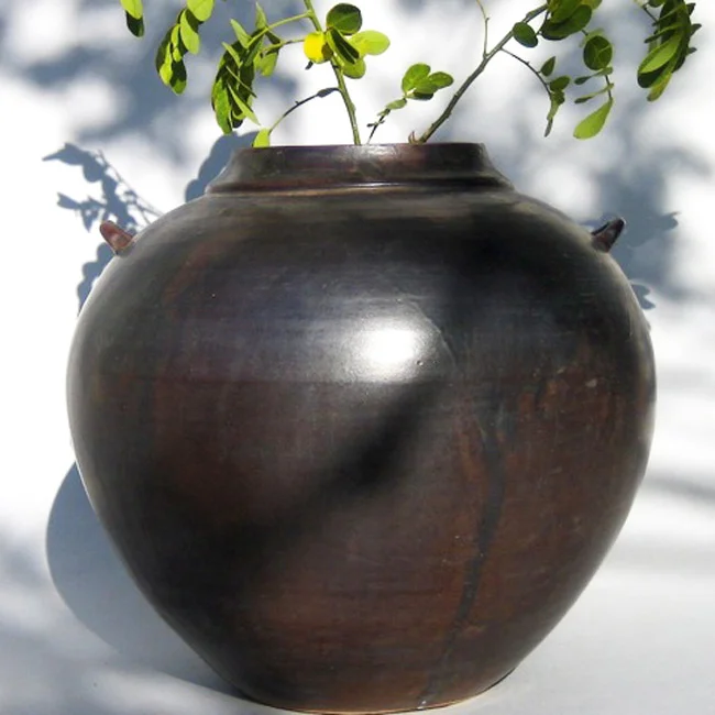 Dark Glazed Earthenware Jar