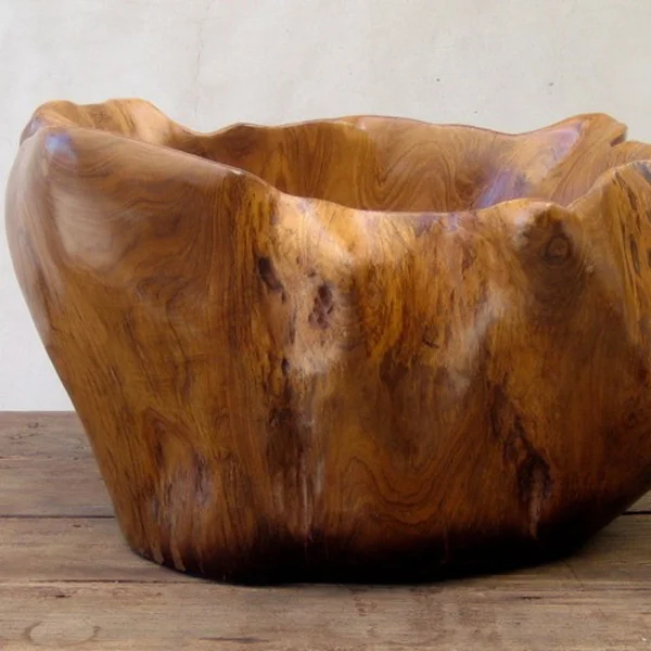 Hand-Carved Teak Root Bowl