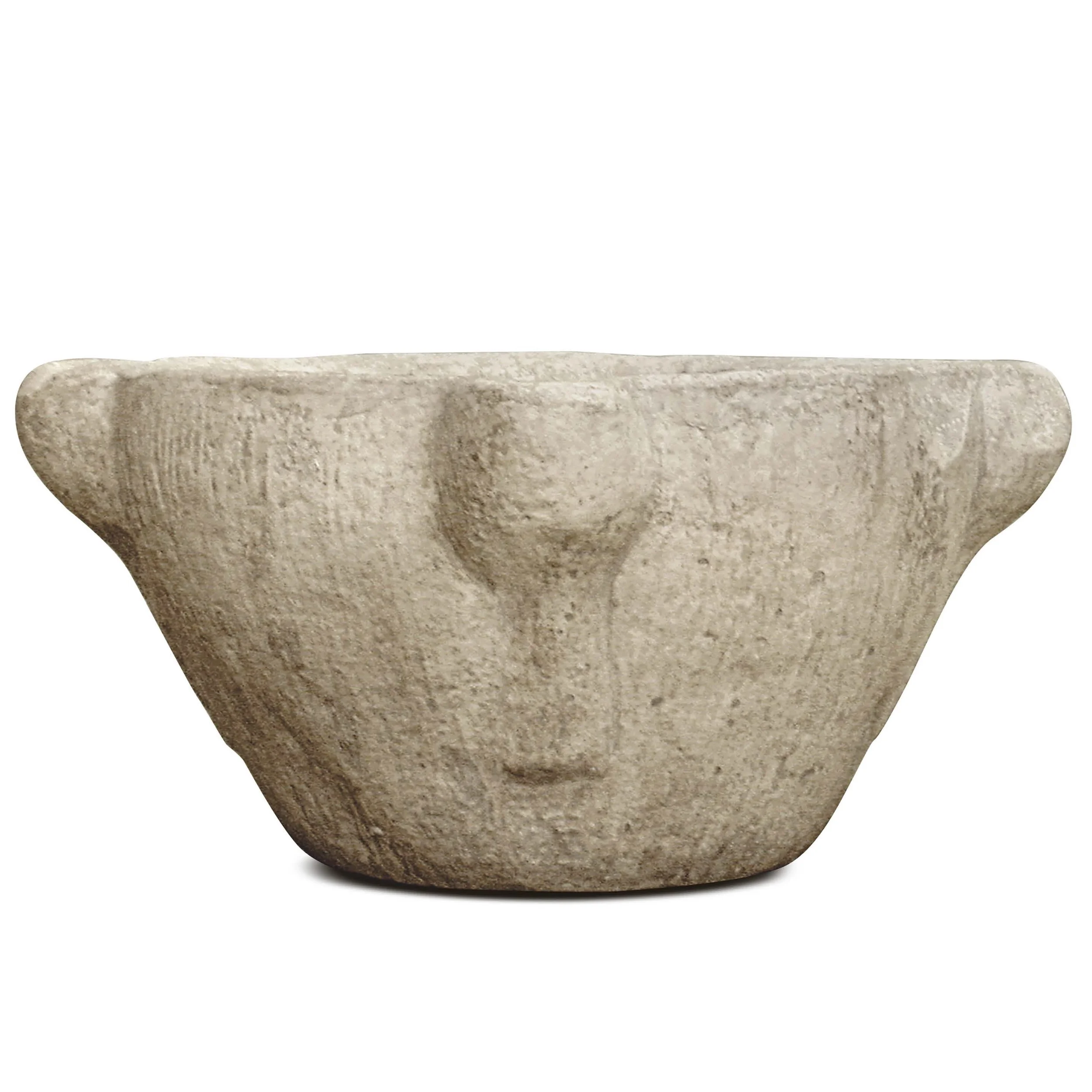 Stone Mortar with Carved Handles